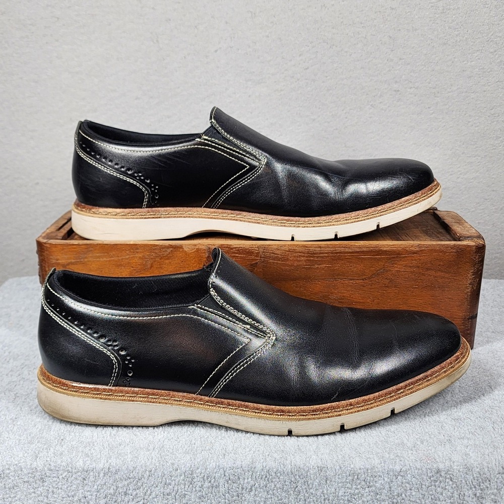Stacy Adams‎ Shoes Mens Size 10 Black Leather Slip On Dress Oxfords 25419-001